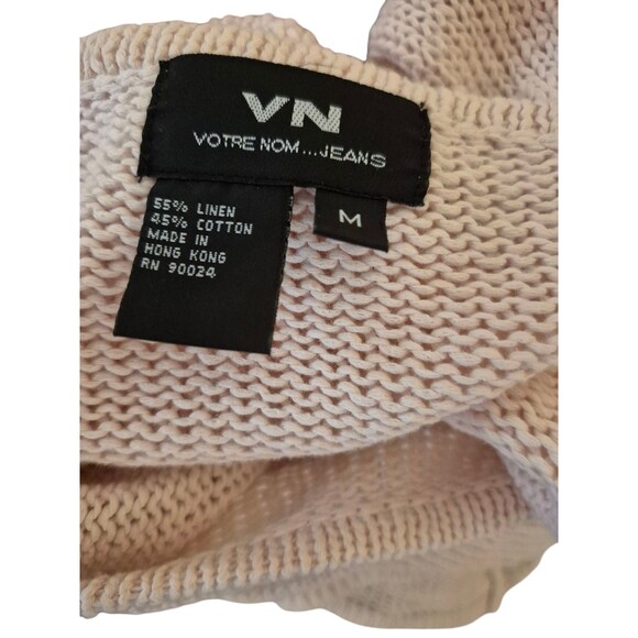 Votre Nom Linen Sweater Scoop Neck Rolled Hem Light Pink Sz XS-M - Picture 4 of 4